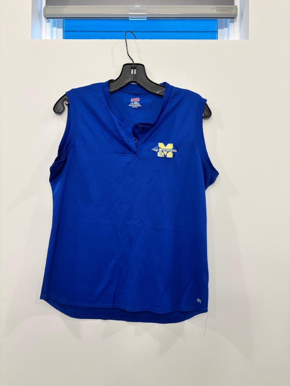 Soffe Dri McEachern Indians Blue Sleeveless Jersey Size L #A15
